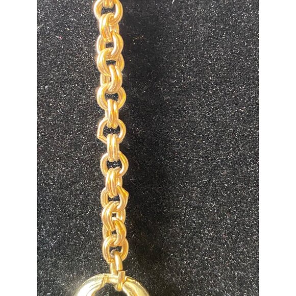 Vintage Lemon Yellow Thermoset Necklace With Gold-Tone Chain Links & Retro Chic - Picture 3 of 11